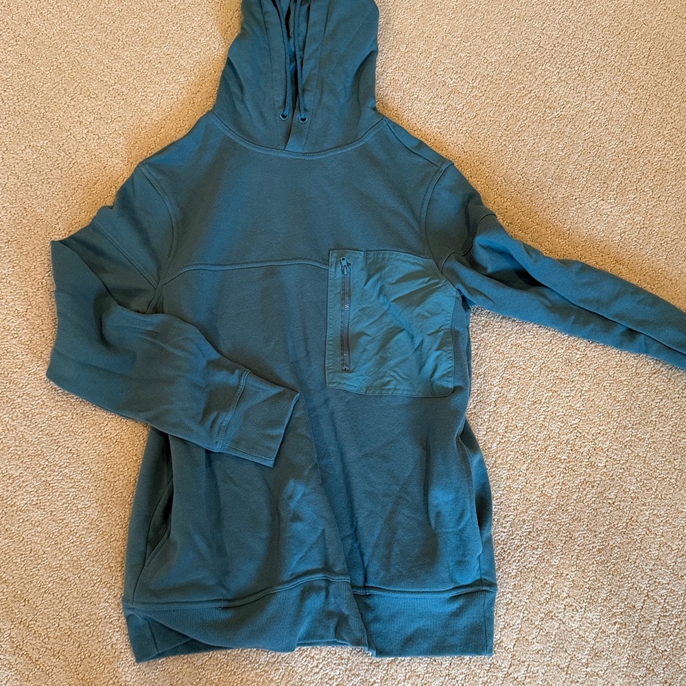 Teal Hooded Sweatshirt with Pockets